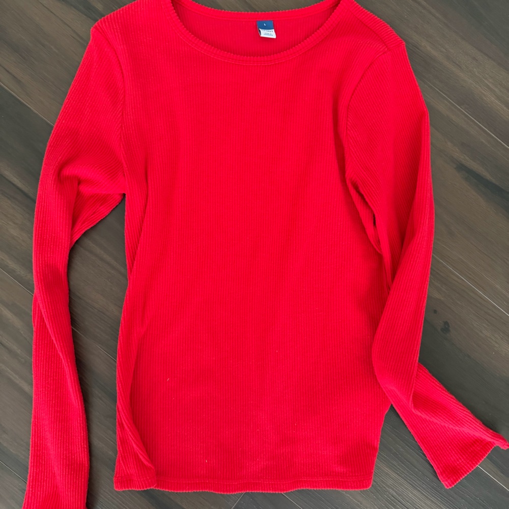 Old Navy Bright Red ribbed long sleeve